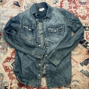 J.Crew Womens Denim Button-Up Shirt